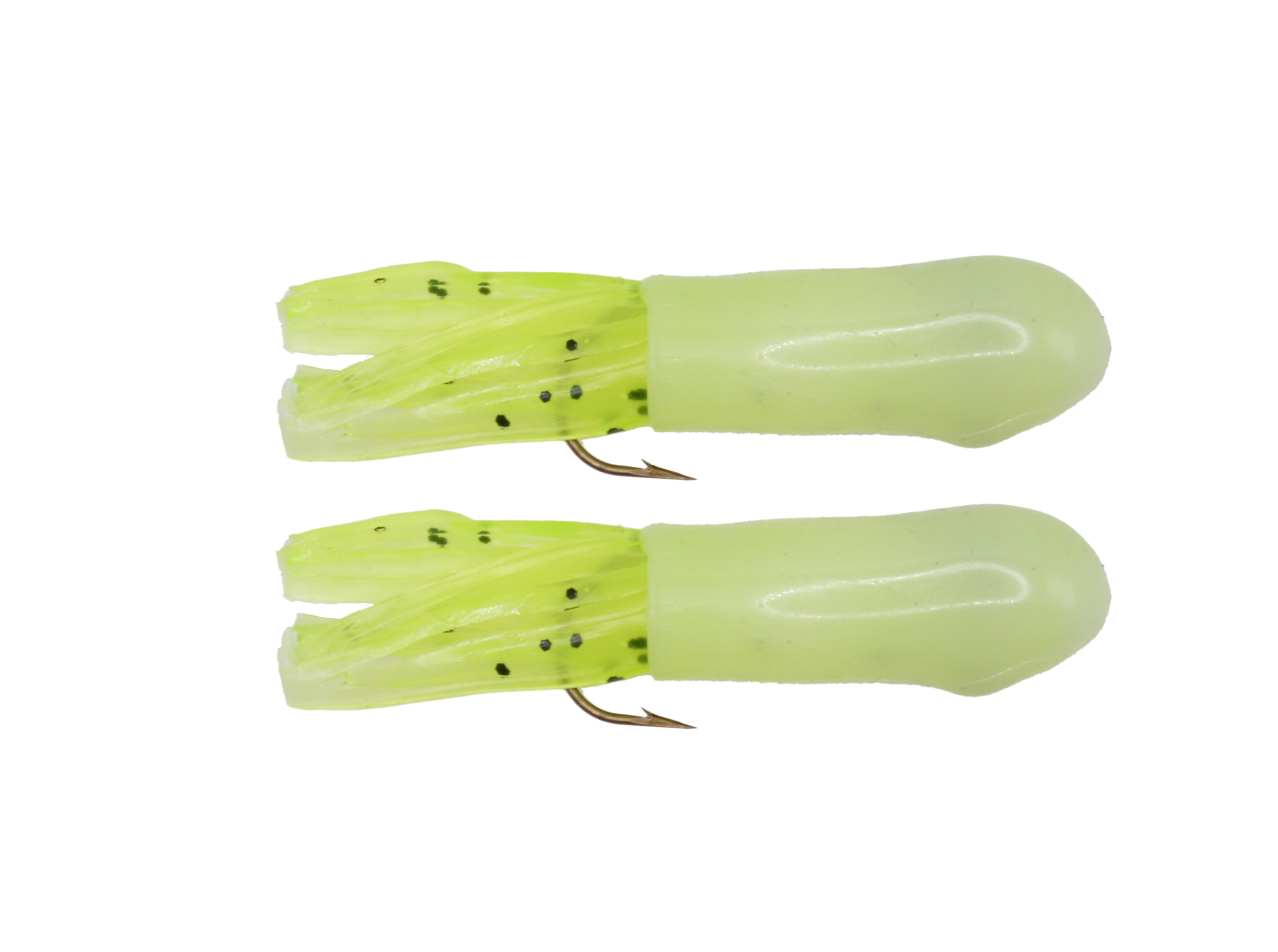 Dynamic Lures Lake Trout Tube Baits – 7in GLOW Jigs, 2 Pack – Mackinaw Special