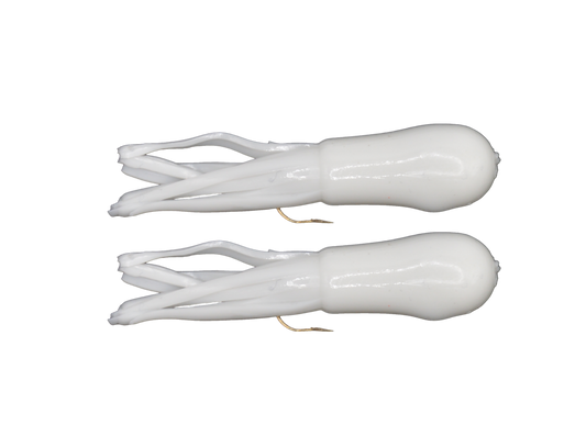 Two Tube Jigs per package - 1/8 oz - White