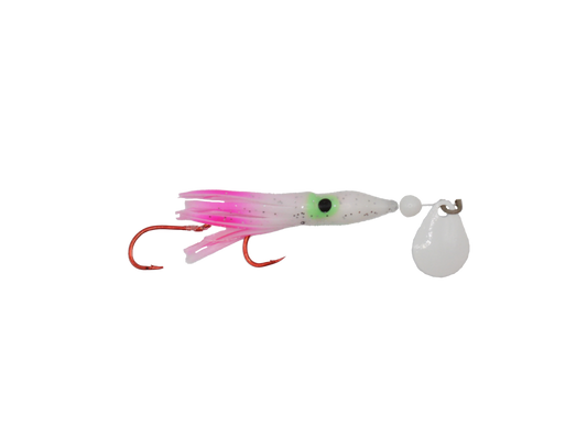 Micro Squid - 1.5" - White & Pink Tail with White Blade