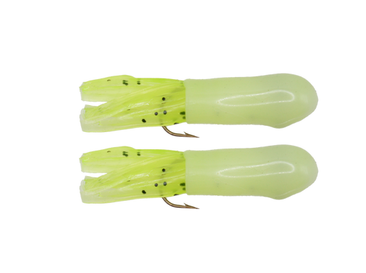 Two Tube jigs per package-1/4 oz- Green Glow