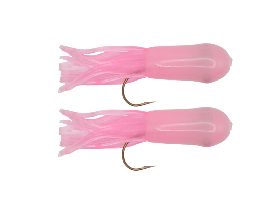 Two Tube Jigs per package- 1/4 oz- Pink Glow