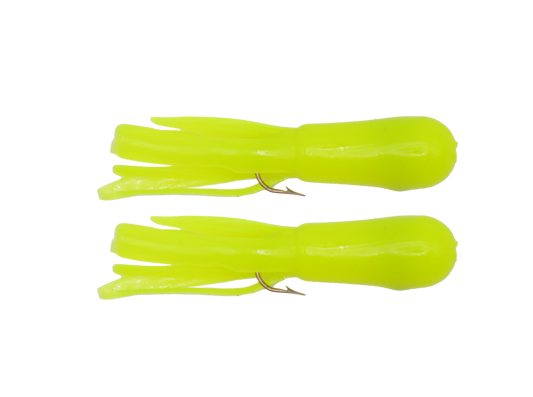 Two Tube Jigs per package - 1/8 oz - Chartreuse Glow